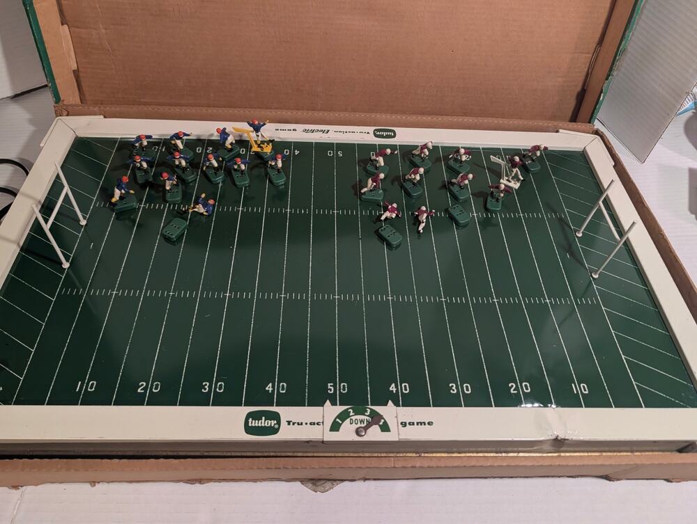 Vintage Tudor Tru Action Electric Football Game Model 500 Orig. Box 1960s Works